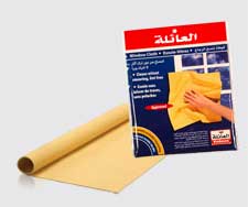 Made of non-woven viscose and polyester, and covered by PU material, and perforated for good cleaning, mainly use for glass windows and cars, lint free, size 350 X 400 mm. NO.300